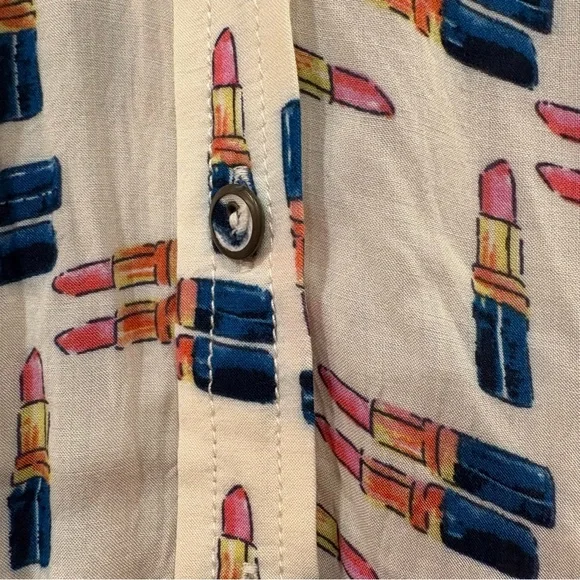 Anthropologie Maeve Tesni Lipstick Print Swing Tank Size 4 EUC $118 100% rayon - Picture 6 of 16